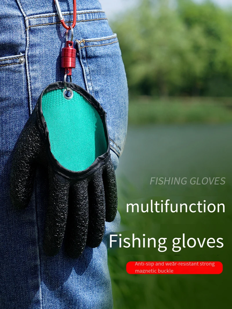 Guantes de látex para atrapar peces, guantes con imán para proteger la mano izquierda y derecha, herramientas para pesca de pescador, 1 Uds. - imagen 3