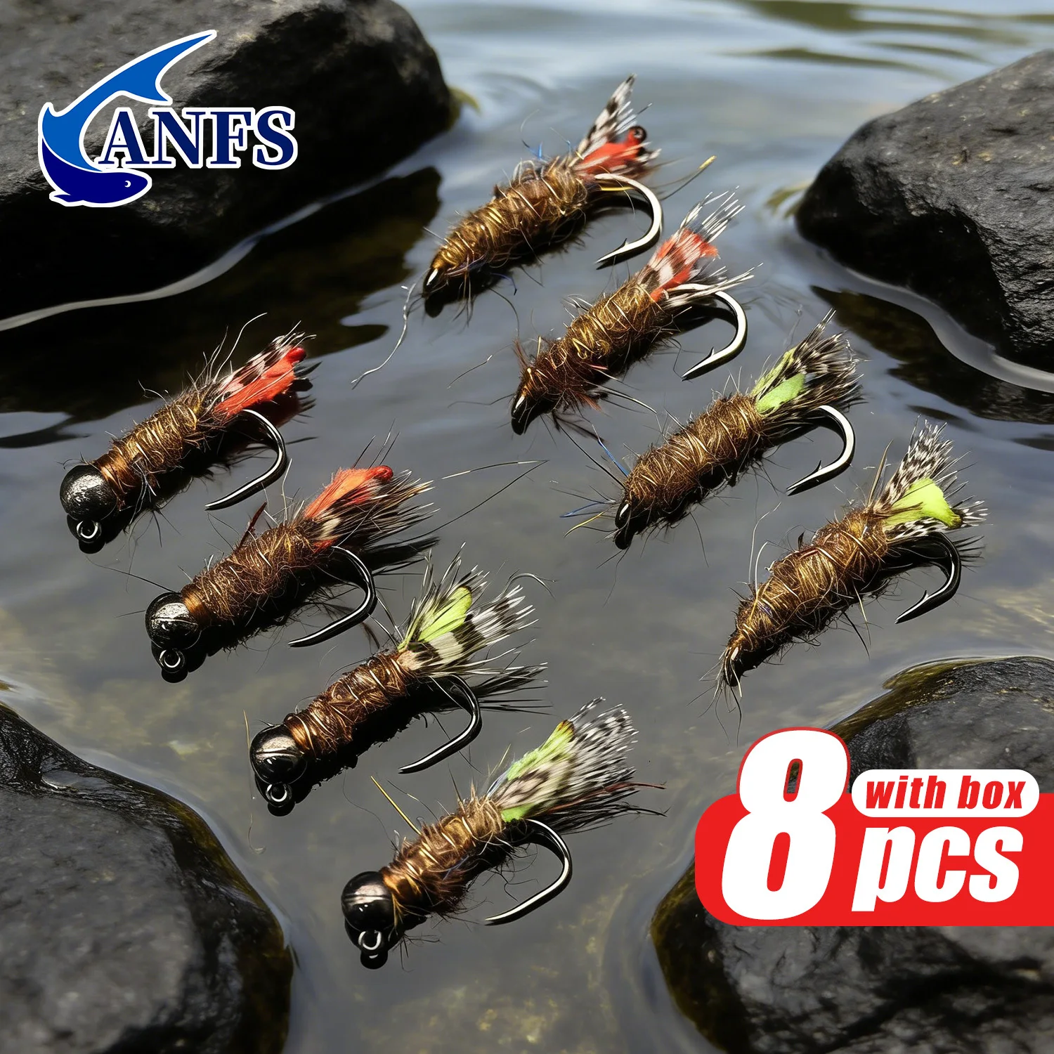 Ninfas Caddis ANFS – Moscas artificiales para pesca de trucha - imagen 5
