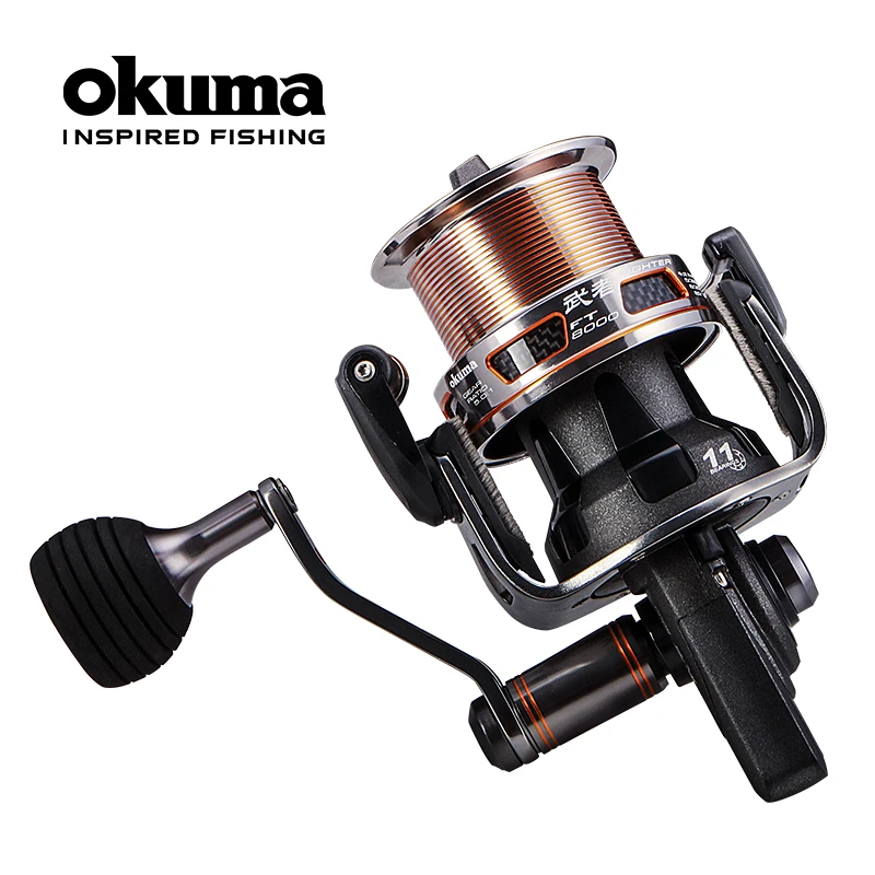 Okuma FIGHTER 8000-carrete de pesca giratorio de fundición larga, pesca en agua salada, Surf - imagen 3