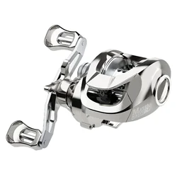 Carrete de Casting Plateado 3+1BB Arrastre 5KG Pesca Agua Dulce