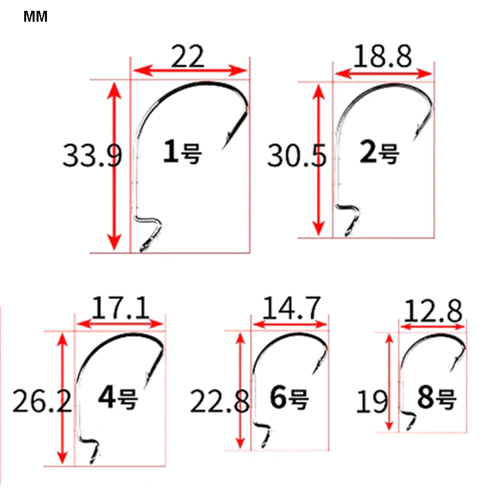 500 unids/lote gancho de manivela vientre ancho reforzado diámetro de alambre fino aparejos de Pesca accesorios suministros Pesca al por mayor - imagen 4