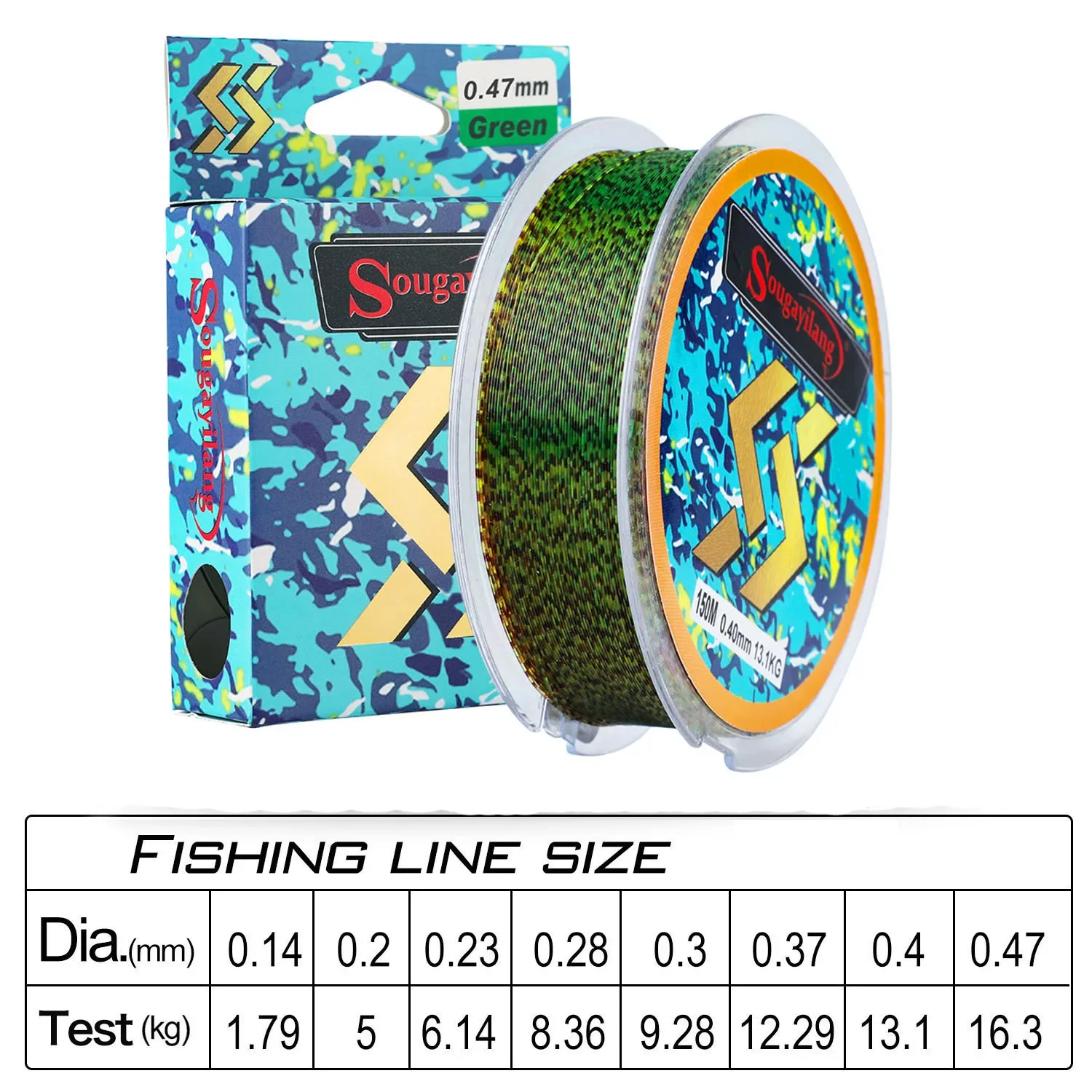 Sougayilang-sedal de pesca de nailon Invisible, hilo de hundimiento de fluorocarbono, 150M, novedad - imagen 4