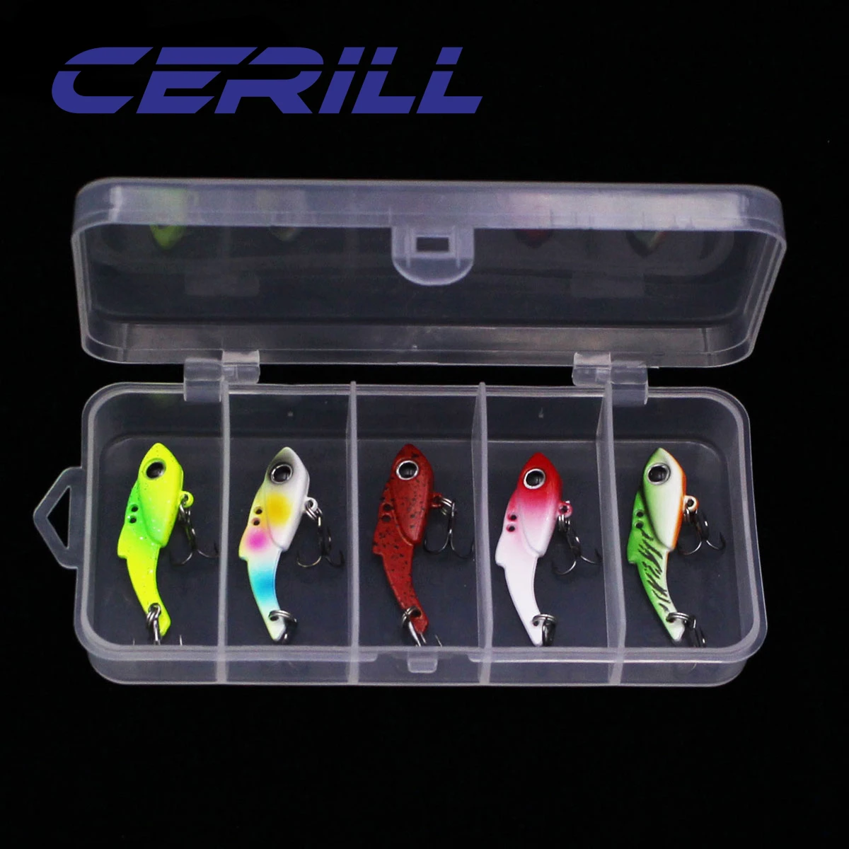Ceril-señuelo de pesca Artificial con cuchara de Metal, cebo duro de trucha, anzuelo triple, plantilla de carpa, Lucio, Swimbait, 5 piezas/kit 5g VIB - imagen 4