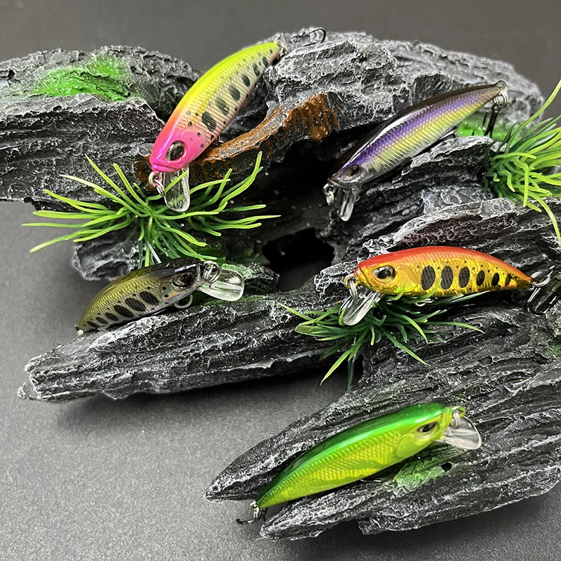 48mm 6,5g Señuelos de Pesca de pececillo que se hunden Isca Pesca Wobblers cebo duro Artificial para carpa trucha lubina tiro largo Jerkbait Swimbait - imagen 4