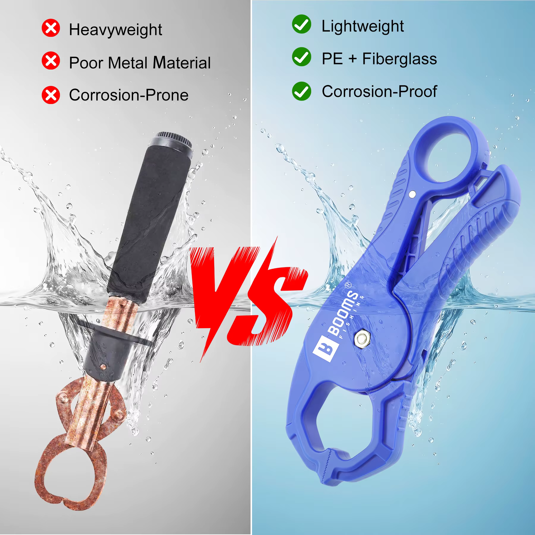 Booms Fishing G02 pinza para peces pequeños con cordón antioxidante anticorrosión agarre para peces accesorios de equipo de pesca - imagen 2