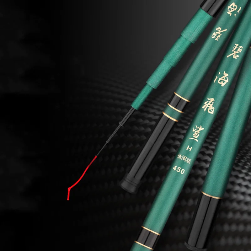 Caña de pescar telescópica de carbono de 2,7 m/3,6 m/4,5 m/5,4 m/6,3 m/7,2 m, caña de pescar giratoria portátil para viaje, aparejos de pesca - imagen 3
