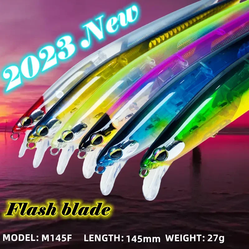 Nuevo 145mm 27g flotante agua de mar y agua dulce Swimbait pesca Wobbler hoja Flash Minnow señuelo de pesca - imagen 2