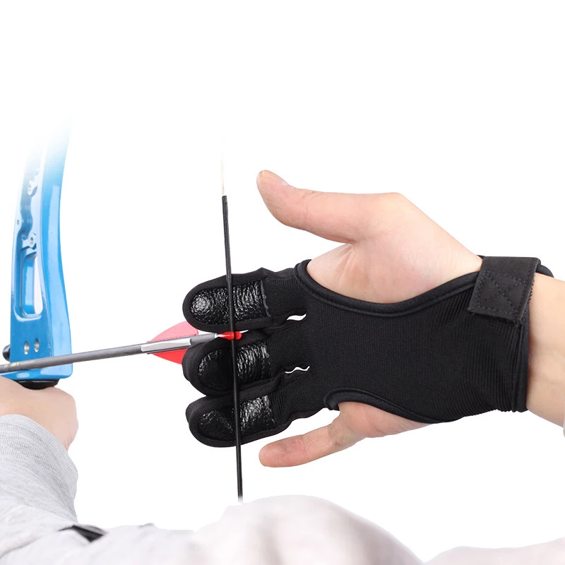 1 ud. Guantes de tres dedos para arco recurvo protector de dedo tiro con arco competitivo - imagen 5