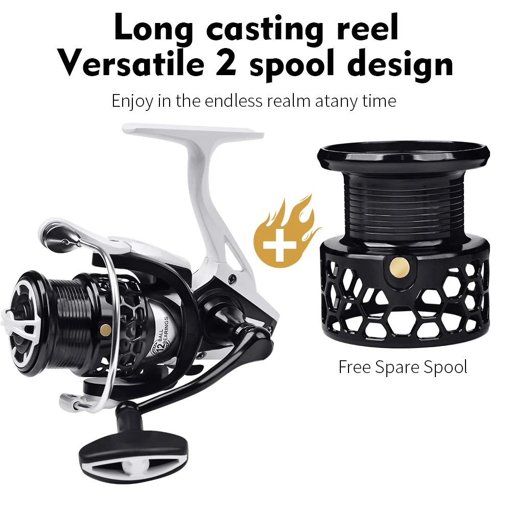 PROBEROS-carrete giratorio serie 2500-3000, rueda de Pesca con bobina adicional 5,5: 1, mango izquierdo y derecho de alta velocidad, Pesca intercambiable - imagen 3