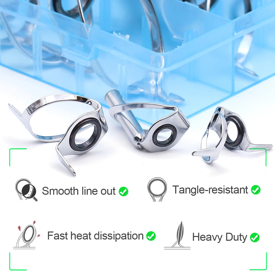 Juego de guías de varilla para barco FishTrip, juego de guías de varilla resistente de acero inoxidable, varilla de agua salada para reparación de varillas de barco - imagen 4