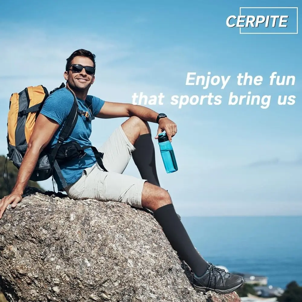 Nuevo Calcetines de compresión de pantorrilla de 20-30mmHg, calcetines transpirables con punta abierta a presión para pantorrilla, calcetines elásticos de presión de 2 niveles para hombres y mujeres - imagen 3