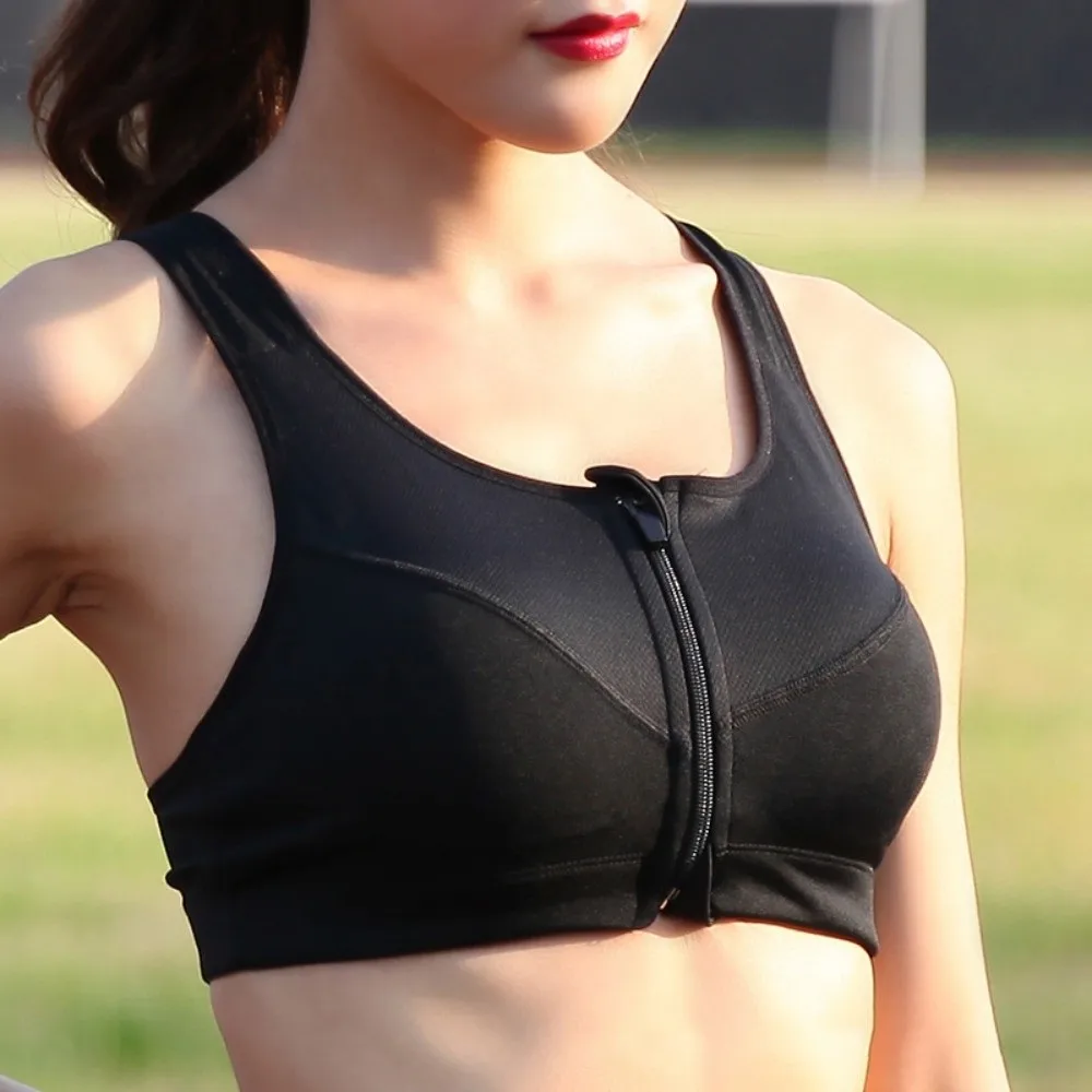 Sujetador Deportivo con Cierre, Diseño Antivibración, Cómodo, Chaleco Deportivo con Espalda Cruzada, Transpirable, Ajustable, Ropa Interior de Yoga para Mujer - imagen 5