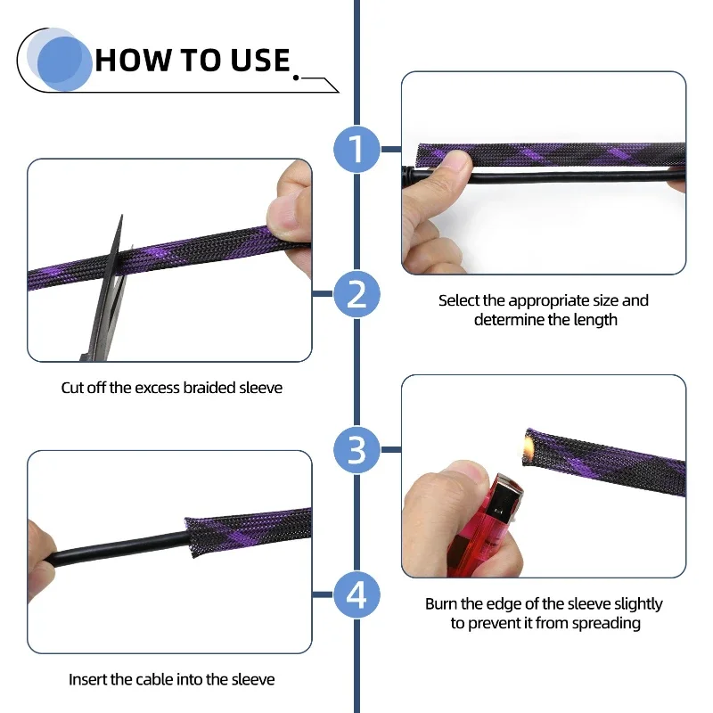 Funda de cable expandible de 2 mm - 30 mm PET trenzada de alta densidad con aislamiento flexible Funda protectora para cables 1 ~ 50 metros - imagen 3