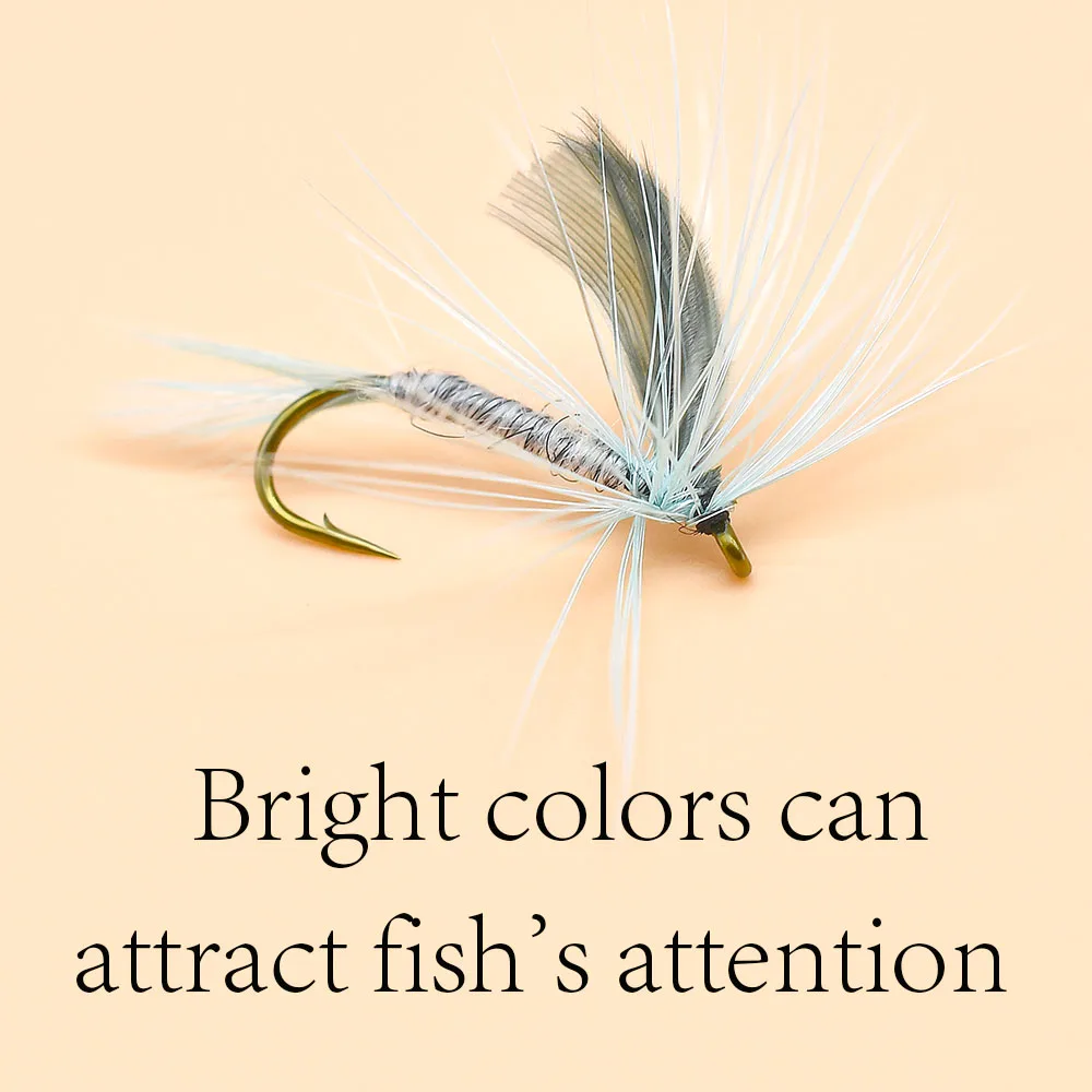 MNFT-SEÑUELOS DE pesca con mosca de trucha, cebos artificiales de Color gris, 10 piezas - imagen 5