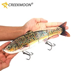Señuelo de pesca de mar grande Artificial, 4 segmentos, 25cm, 145g, para juego de peces enormes, cebo duro que se hunde con 3/0 #   Anzuelos triples Pesca