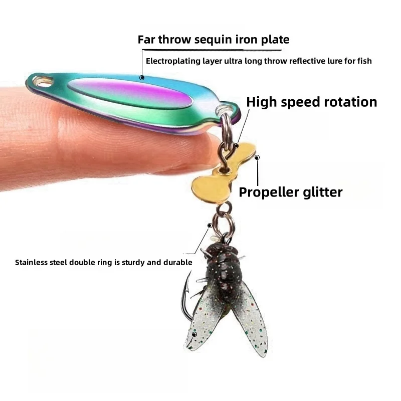 MUKUN 1PCS Metalen Spinner Lepel Vissen Lokt 1.1g/2.2g/3.5g/5g/7g Isca Kunstmatige Harde Aas Bass Zoutwatervissen Gereedschap - imagen 5