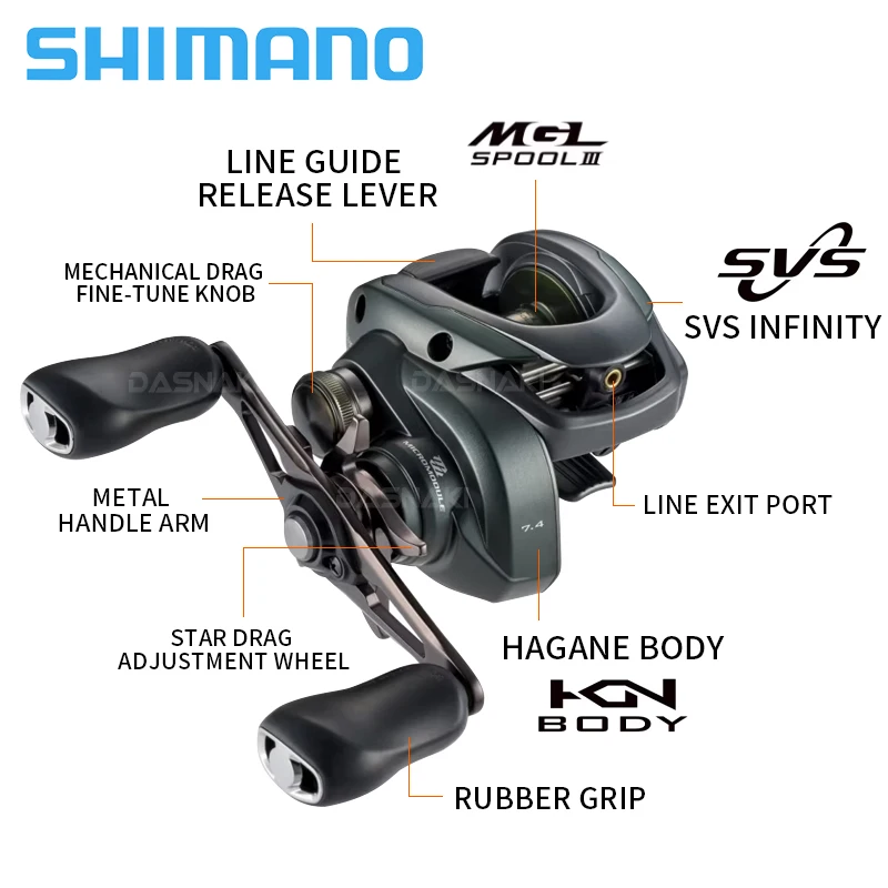 Carrete SHIMANO 2025 CURADO de 150/151 mgl, carretes de pesca Baitcasting, flujo de microgoteo de agua, rueda de tira blanca, carretes de cebo pequeños - imagen 2