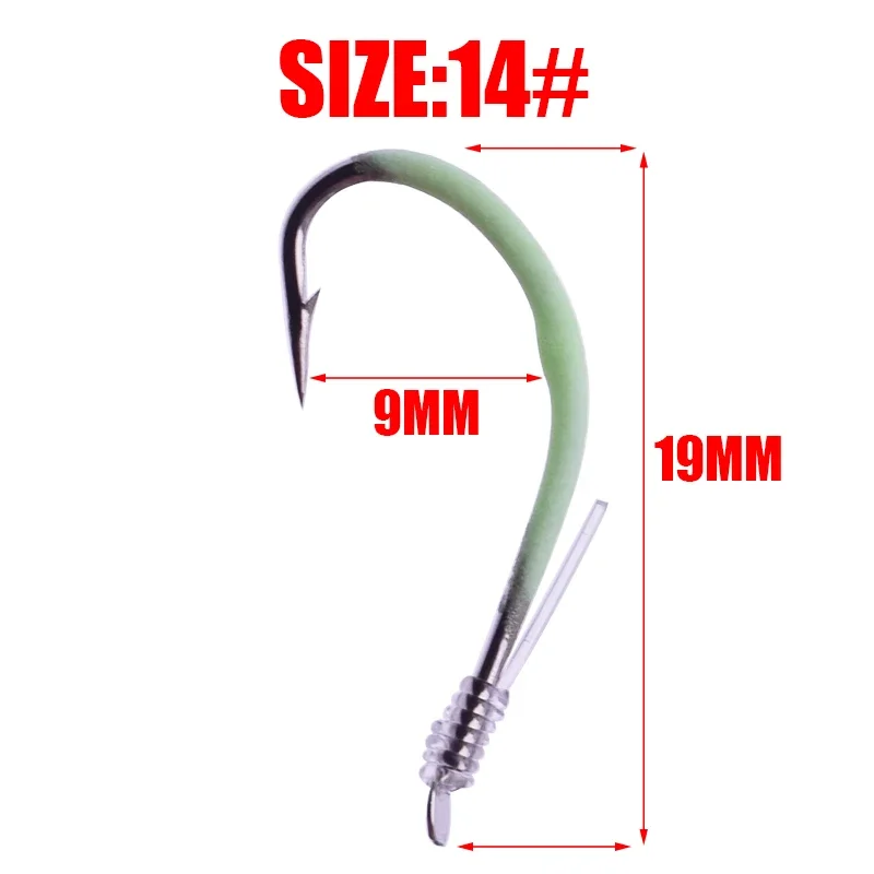 30 unids/pack anzuelo de pesca luminoso 12-18 #   Anzuelos de púas, accesorios para aparejos de Pesca, anzuelos de Pesca de acero rico en carbono