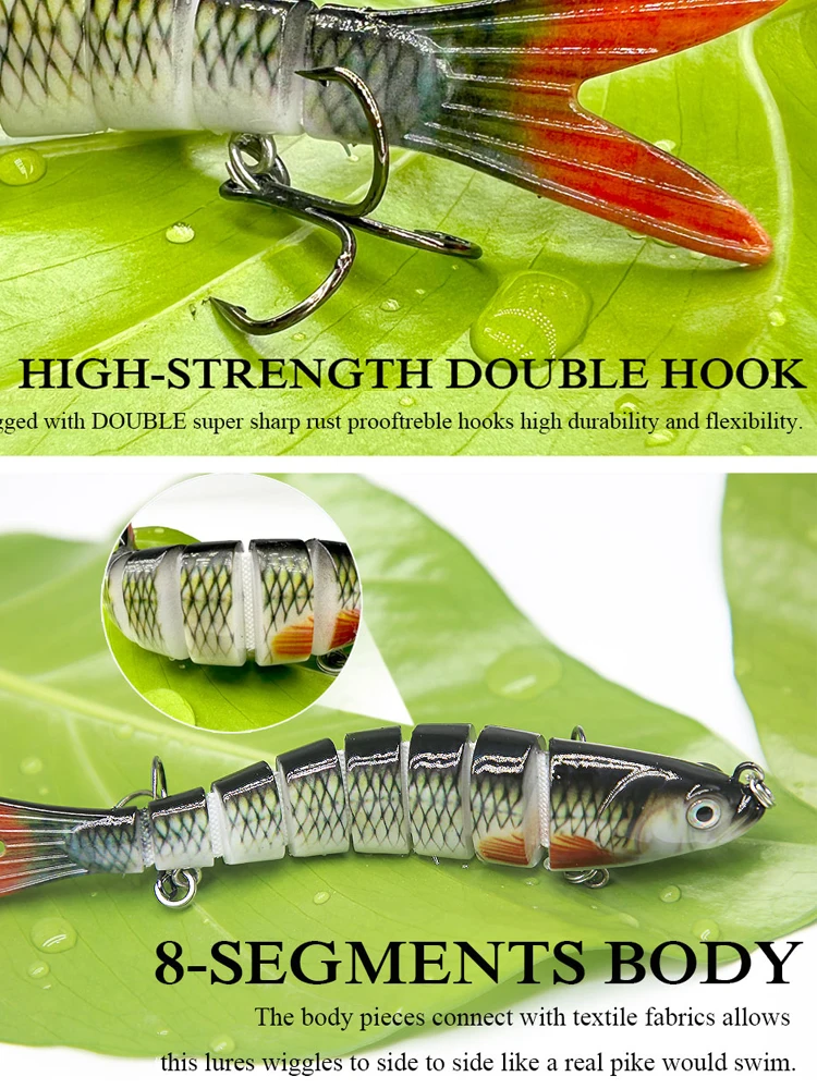 10/14cm Sinking Wobblers Fishing Lures Jointed Crankbait Swimbait 8 Segment Hard Artificial Bait For Fishing Tackle Lure - imagen 5