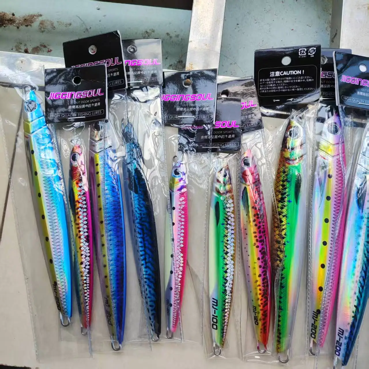 Plantilla de Metal 40g60g80g100g120g150g200g 3D plantilla lenta Shore Jigging Atún señuelo pesca en agua salada Jigpara cebo para Mahi Marlin Wahoo - imagen 2