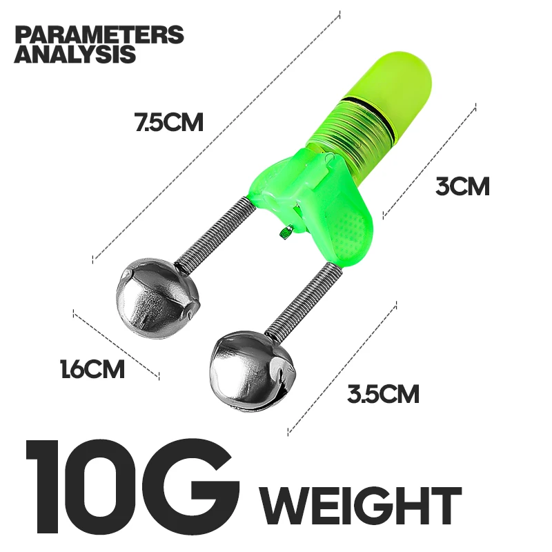 TAIYU 5 uds campana brillante eléctrica; campana de caña de pescar con luz nocturna; dispositivo de alarma de pesca nocturna con caña de corriente. - imagen 2