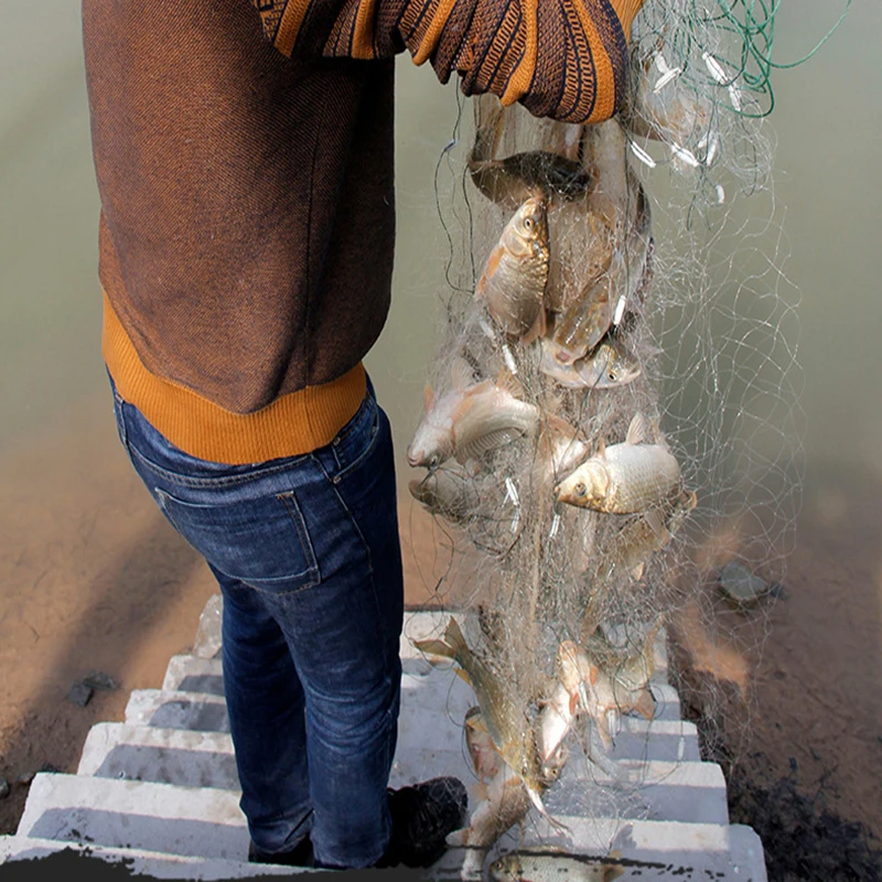 Red de pesca de una sola capa, trampa flotante duradera de nailon, red de enmalle de monofilamento, accesorios de pesca para Red de fundición a mano - imagen 3