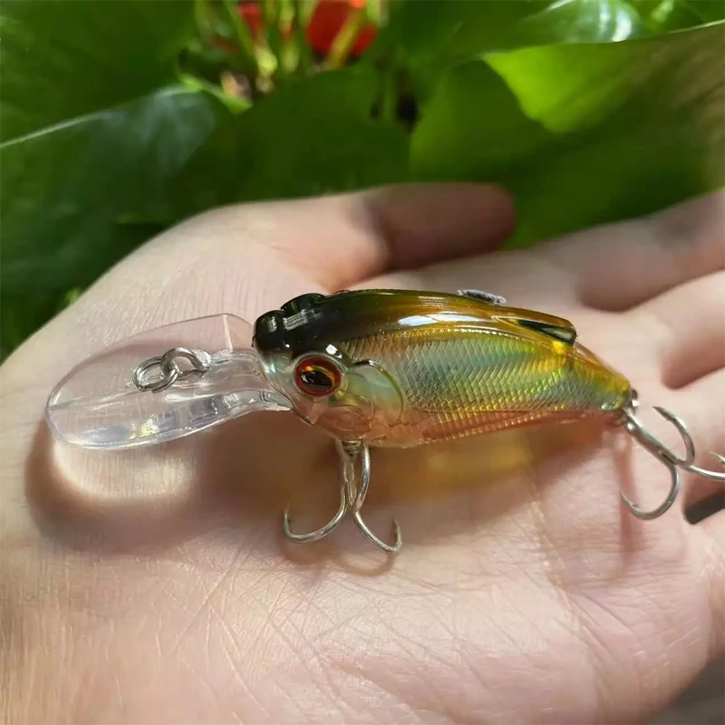 Señuelos de Pesca Crankbait de 55mm y 9,5g, Wobblers flotantes de superficie, cebo duro Artificial para Lucio, lubina, equipo de Pesca de plástico