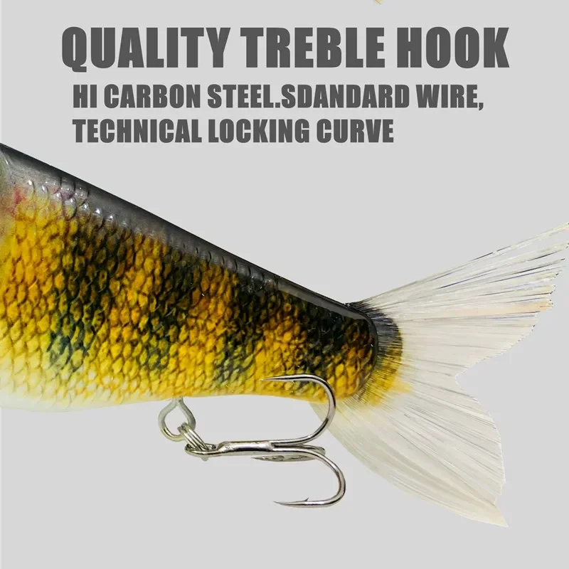 Cebo articulado de 145mm y 70g, Señuelos de Pesca Swimbait de cuerpo duro, aparejos de pesca de Lucio - imagen 5
