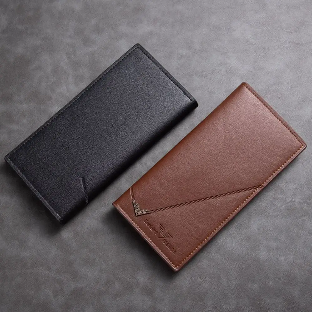 Cartera larga de cuero suave para hombre, billetera delgada con múltiples tarjetas, monedero de bolsillo de gran capacidad, nueva moda - imagen 5