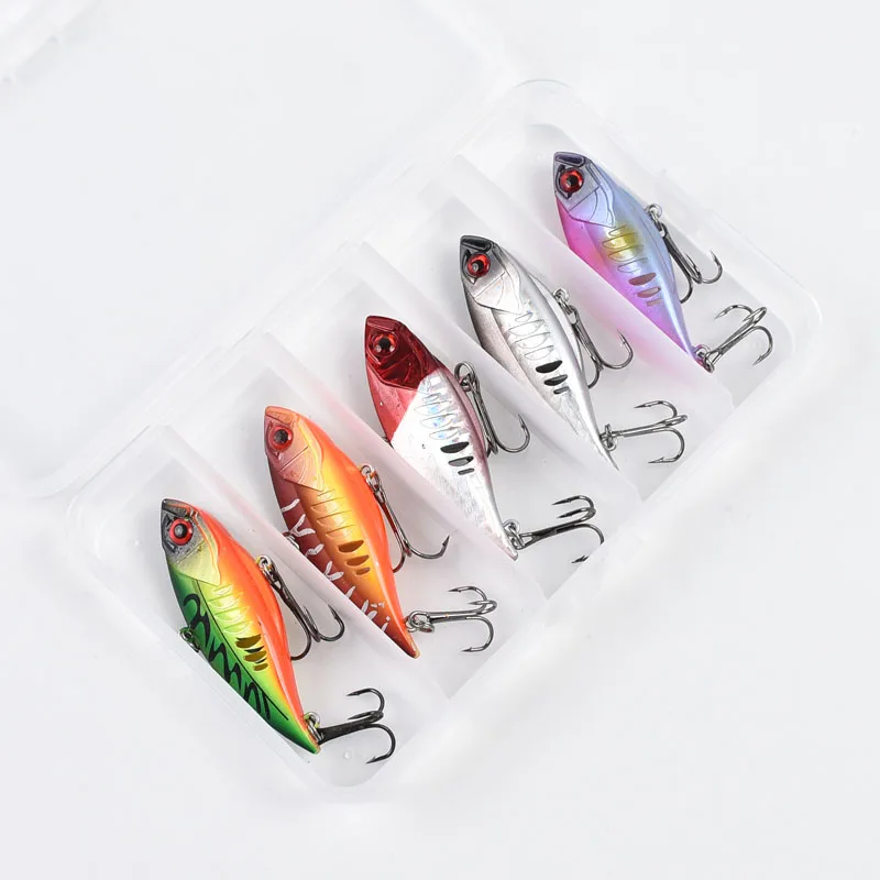 5 uds con caja 6,5 cm/11g Señuelos de Pesca, Señuelos de Pesca Lápiz Plopper para lubina, bagre, Lucio, perca, señuelo de cebo de lubina de agua superior