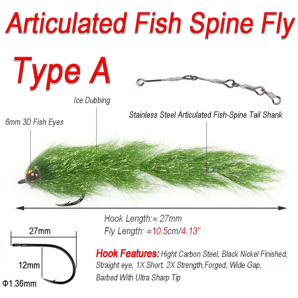 ICERIO-cebos articulados de columna vertebral de pescado, 1 pieza, 1/0, 4,13 pulgadas, cambiador de juego fino, para trucha, tarpón, pesca en agua salada - imagen 2