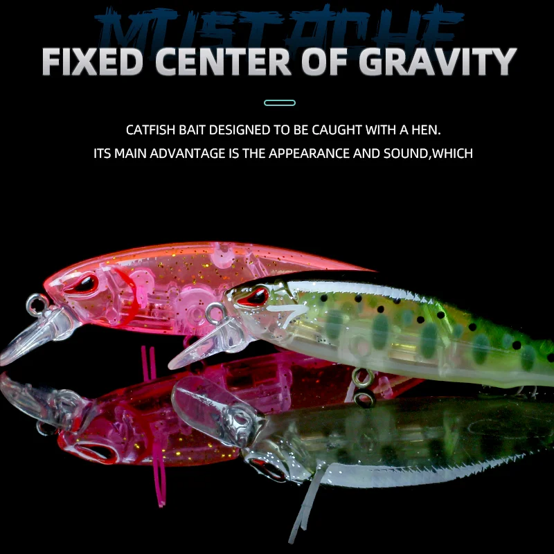 Magic Works-señuelos duros para pececillos, 65mm, 5,6g, Wobblers que se hunden, cebo para trucha, Mini cebos de pesca artificiales, aparejos de plástico, señuelo para lubina, carpa - imagen 4