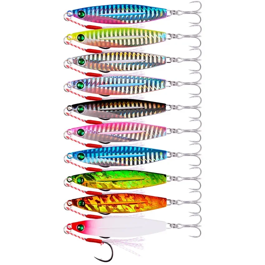 Señuelos de Pesca de fundición a tierra, cebos artificiales de lubina, Wobbler, 3/5/8 piezas, Vib, 7g-40g - imagen 2