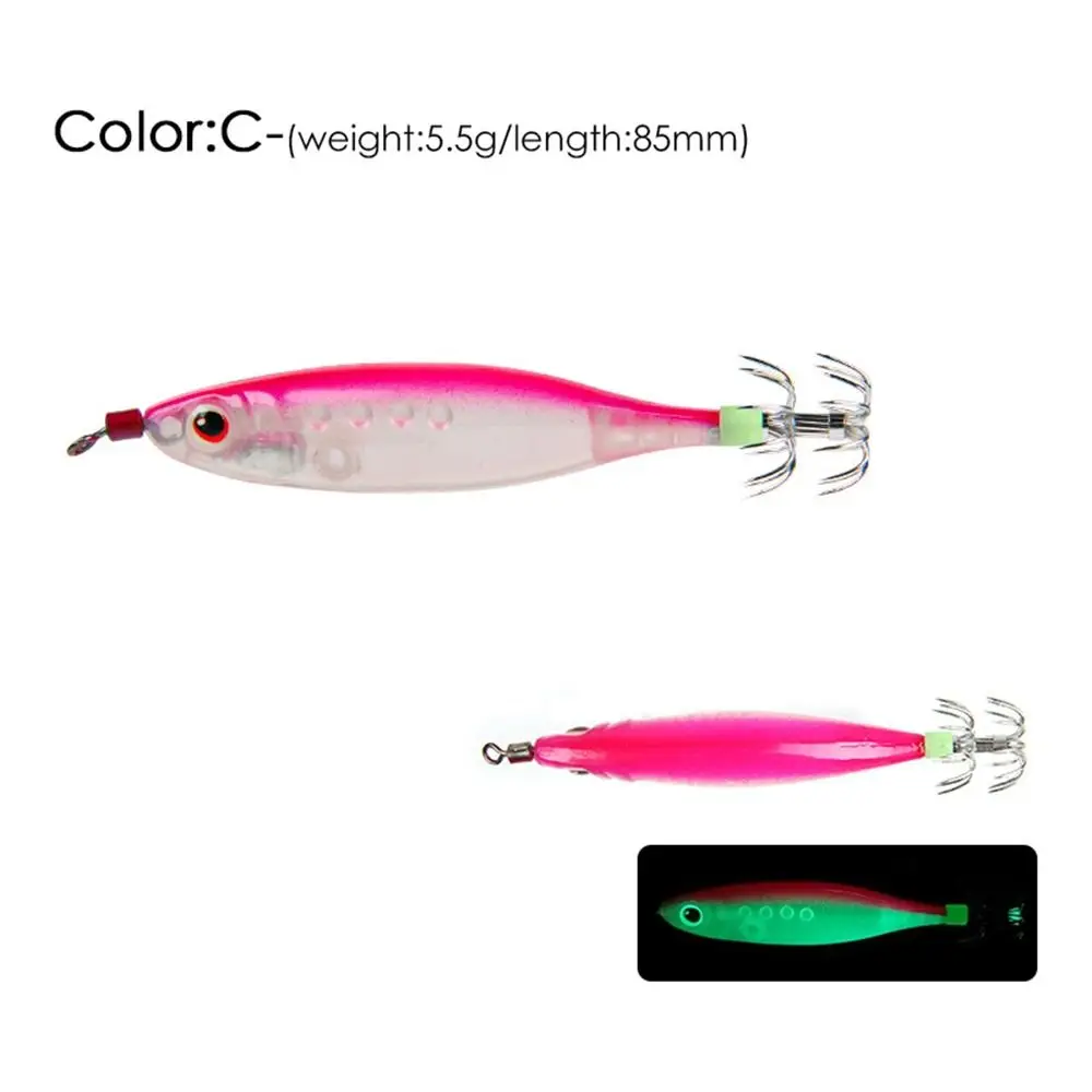 Simulación luminosa realista, 5,5g, 85mm, señuelos de camarón de madera, aparejos de pesca, anzuelo de calamar, cebo de pulpo - imagen 2