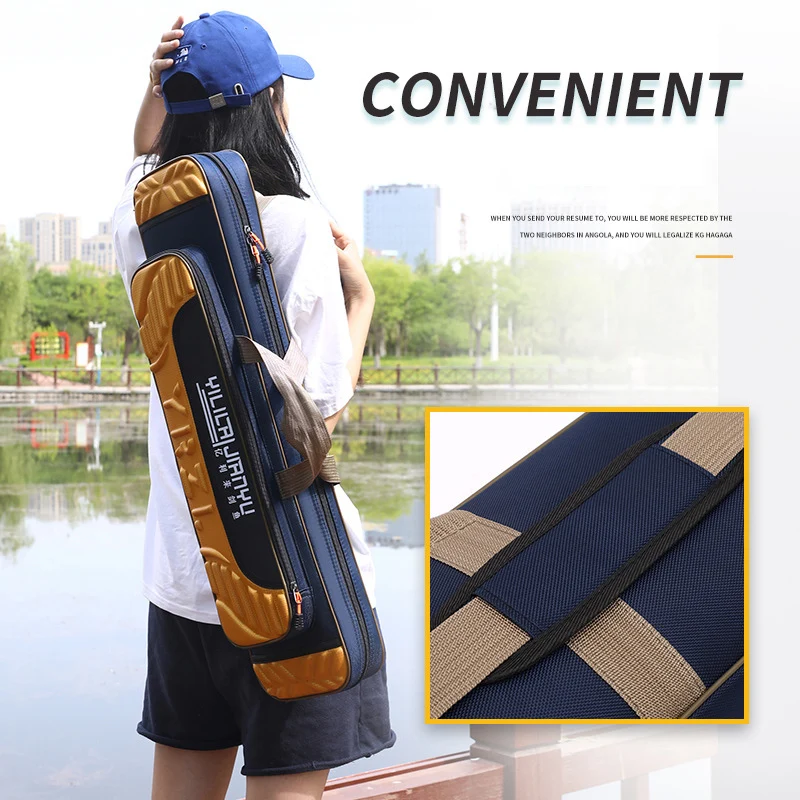 Bolsas de almacenamiento para caña de pescar, 55/65/75/85CM, herramientas para caña de pescar, bolsa protectora portátil multifuncional impermeable, portador de peces de 2 capas - imagen 2