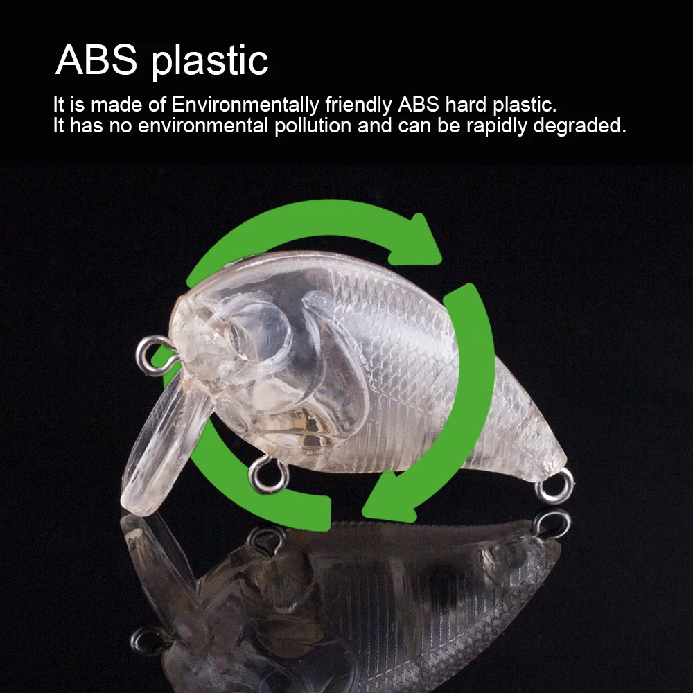 Hanlin-Cebo Artificial para pesca de lubina, accesorio pequeño y poco profundo en blanco sin pintar, manivela, 10/20 piezas, 4,5 cm, 6,0g - imagen 5