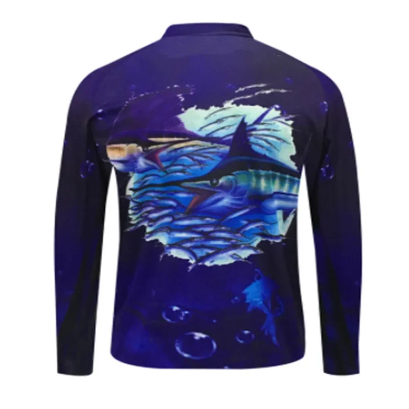 Ropa de protección solar para hombre, camisetas de pesca de manga larga con cremallera, transpirables, gran oferta, 2025 - imagen 2