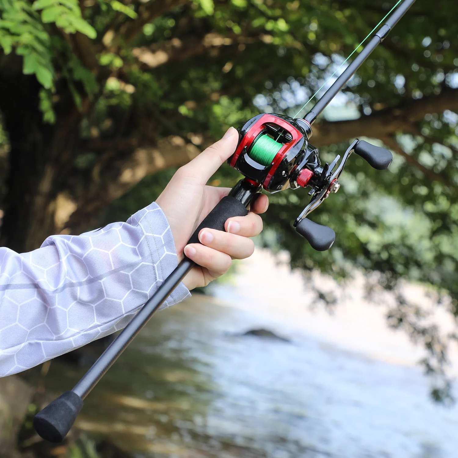 Sougayilang-caña de pescar giratoria de fundición, 1,8 m, 2,1 m, caña ultraligera de fibra de carbono, mango EVA, caña de pescar Baitcasting, pescado lubina - imagen 5