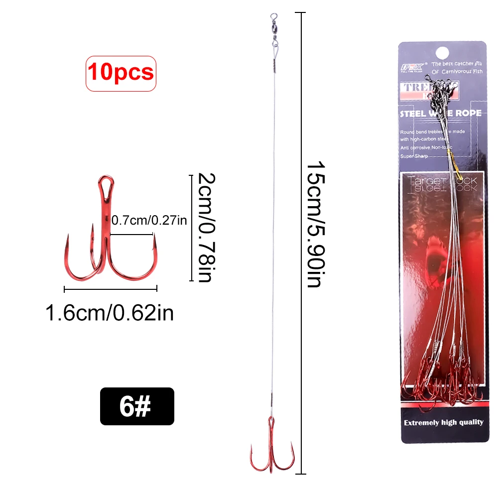 10pcs 25cm-hook 6