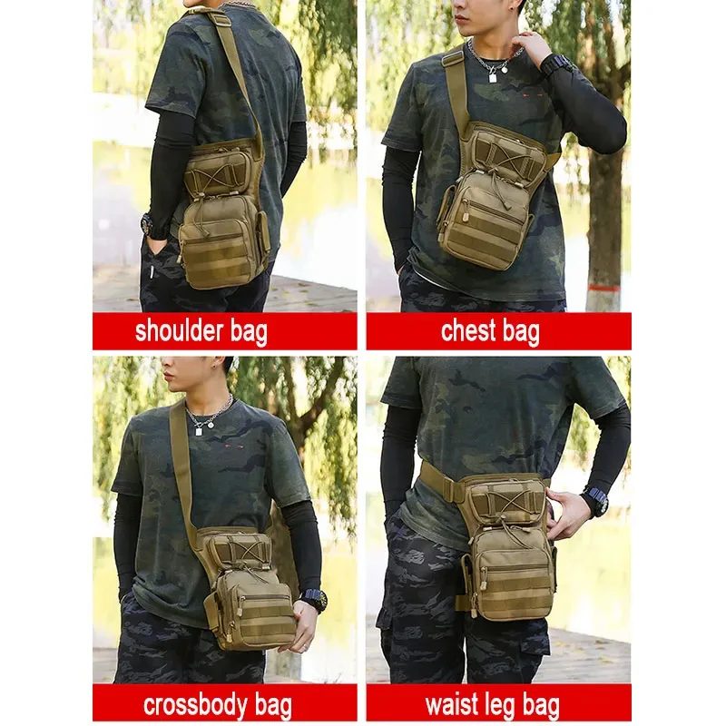 Bolsa de pierna de pesca para hombre, riñonera para muslo, bolsa de cinturón de utilidad para senderismo al aire libre, bolsillo para cintura y cadera, bolsa deportiva para ciclismo y motocicleta - imagen 4