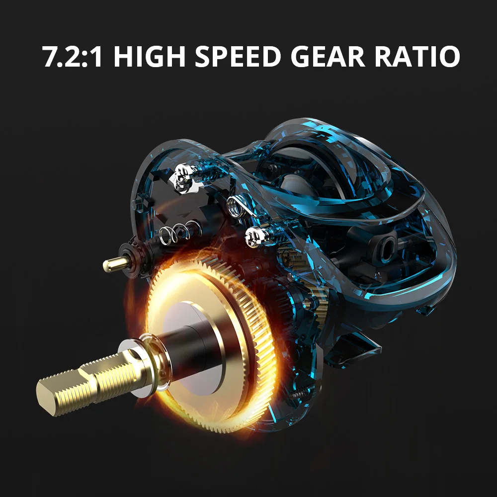 KastKing-carrete de Baitcasting Brutus, sistema de frenado magnético 7,2: 1, relación de engranaje 5 + 1, rodamientos de bolas, bobina de pesca de arrastre máximo de 8KG - imagen 3