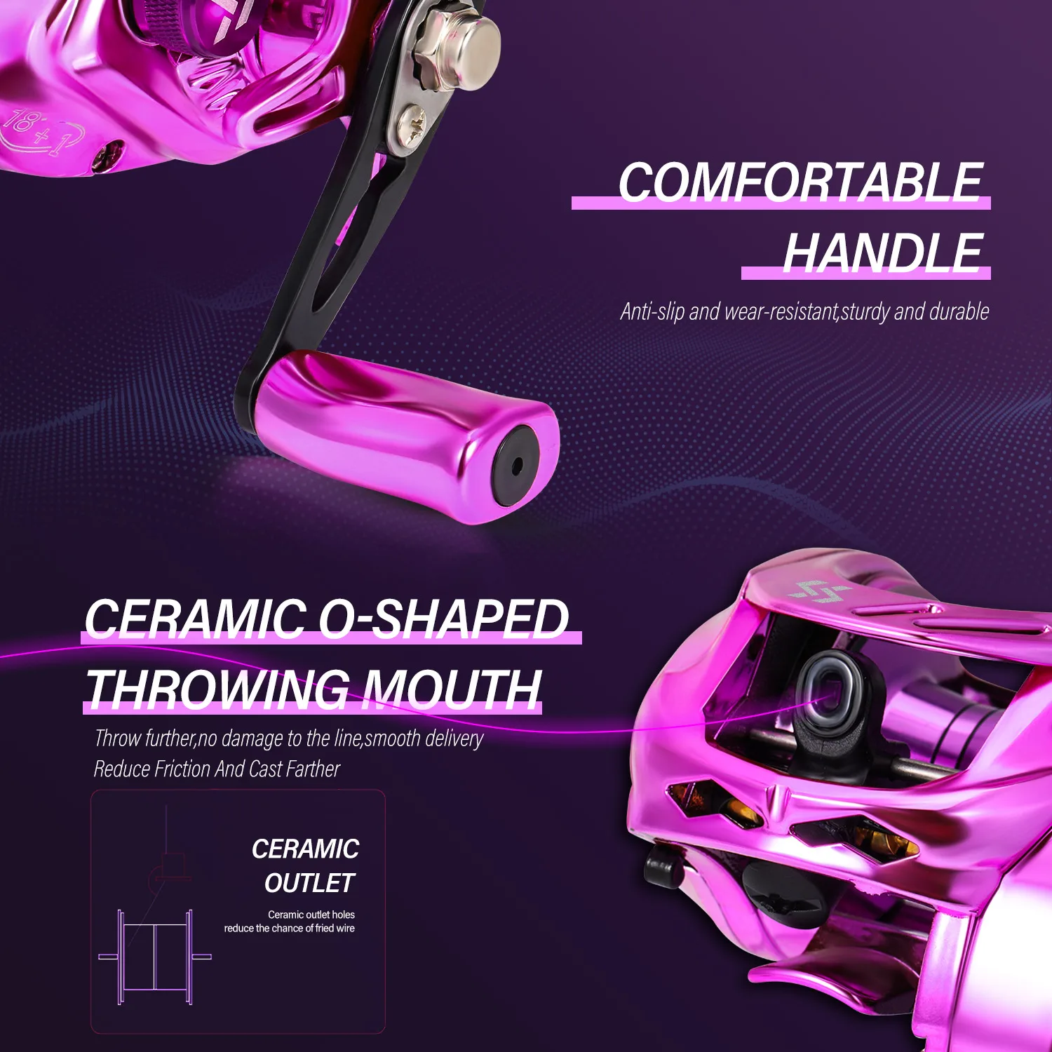 Sougayilang-carrete de Baitcasting 7,2: 1, relación de engranaje de alta velocidad, arrastre máximo de 10kg, carrete de fundición con carrete de aluminio para pesca de lubina y Lucio - imagen 4