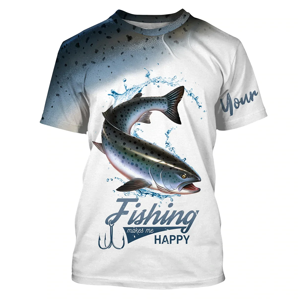 Camiseta de pesca de salmón para hombre, camisa de manga corta con nombre y equipo personalizados, estampado 3D en toda la prenda, informal, fresca, Unisex, TX264 - imagen 3