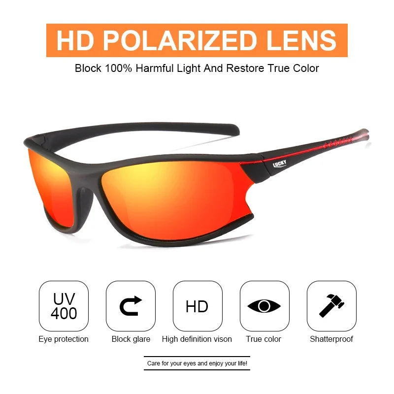 Gafas de sol para pescar al aire libre UV400, gafas deportivas para hombres y mujeres, gafas de sol para adultos, gafas protectoras para ciclismo y montañismo con caja - imagen 2