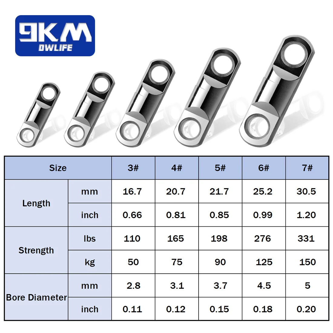 Giratorios redondos de alta resistencia, aparejos de pesca de agua salada de 5 ~ 20 piezas, de acero inoxidable y cobre - imagen 2