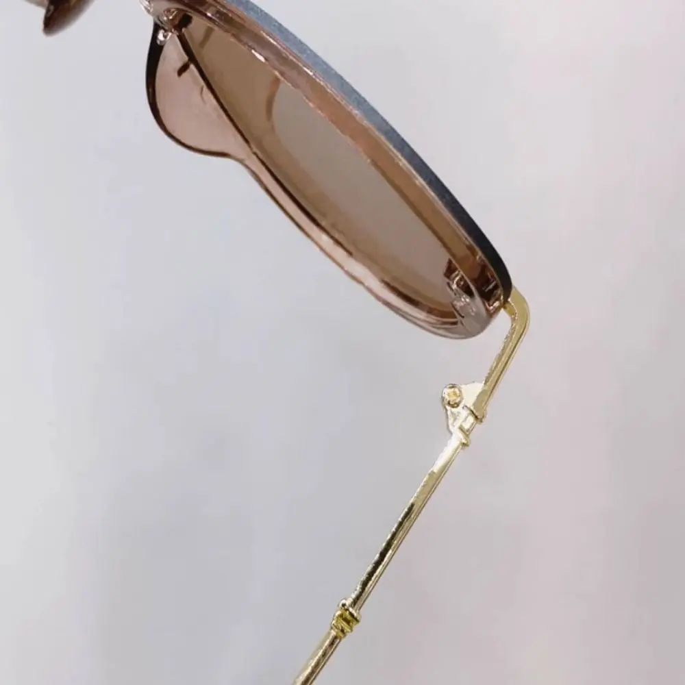 Gafas de sol negras de estilo coreano para mujer, gafas de sol redondas con montura grande a prueba de rayos ultravioleta, gafas de sol marrones oscuras para playa - imagen 3