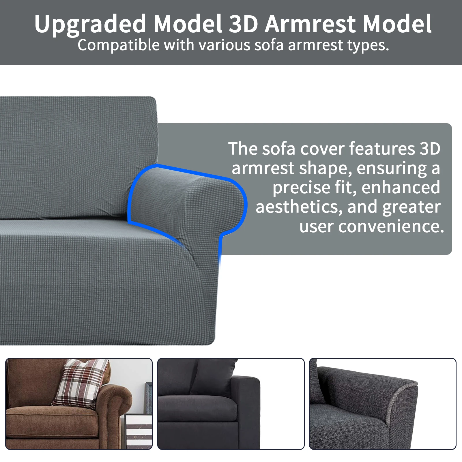 Fundas de sofá elásticas de 1/2/3/4 plazas, fundas de sofá de Jacquard, fundas de sofá lavables, Protector de muebles para niños y mascotas - imagen 5