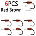 6pcs Red Brown