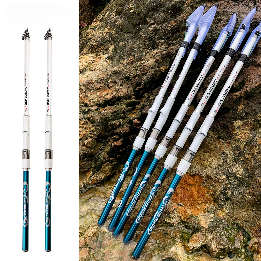 3,6 M 4,5 M 5,4 M 6,3 M 7,2 M caña de pescar telescópica de carbono caña ultraligera peso de cebo 10-50G carpa viaje océano caña de pescar