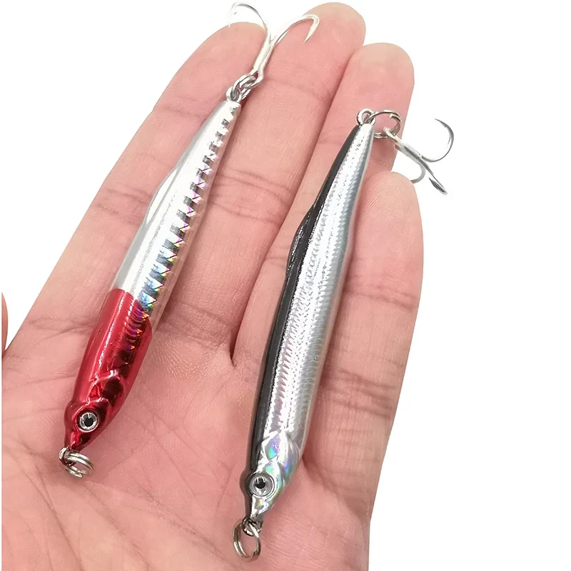 Nuevo Señuelo de pesca de alta calidad, 1 Uds., 7cm, 9g, lápiz que se hunde, sábalo de fundición larga, cebo Artificial para pececillos, aparejos de señuelos para Lucio - imagen 5
